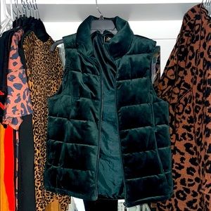 Emerald Green Velvet Vest